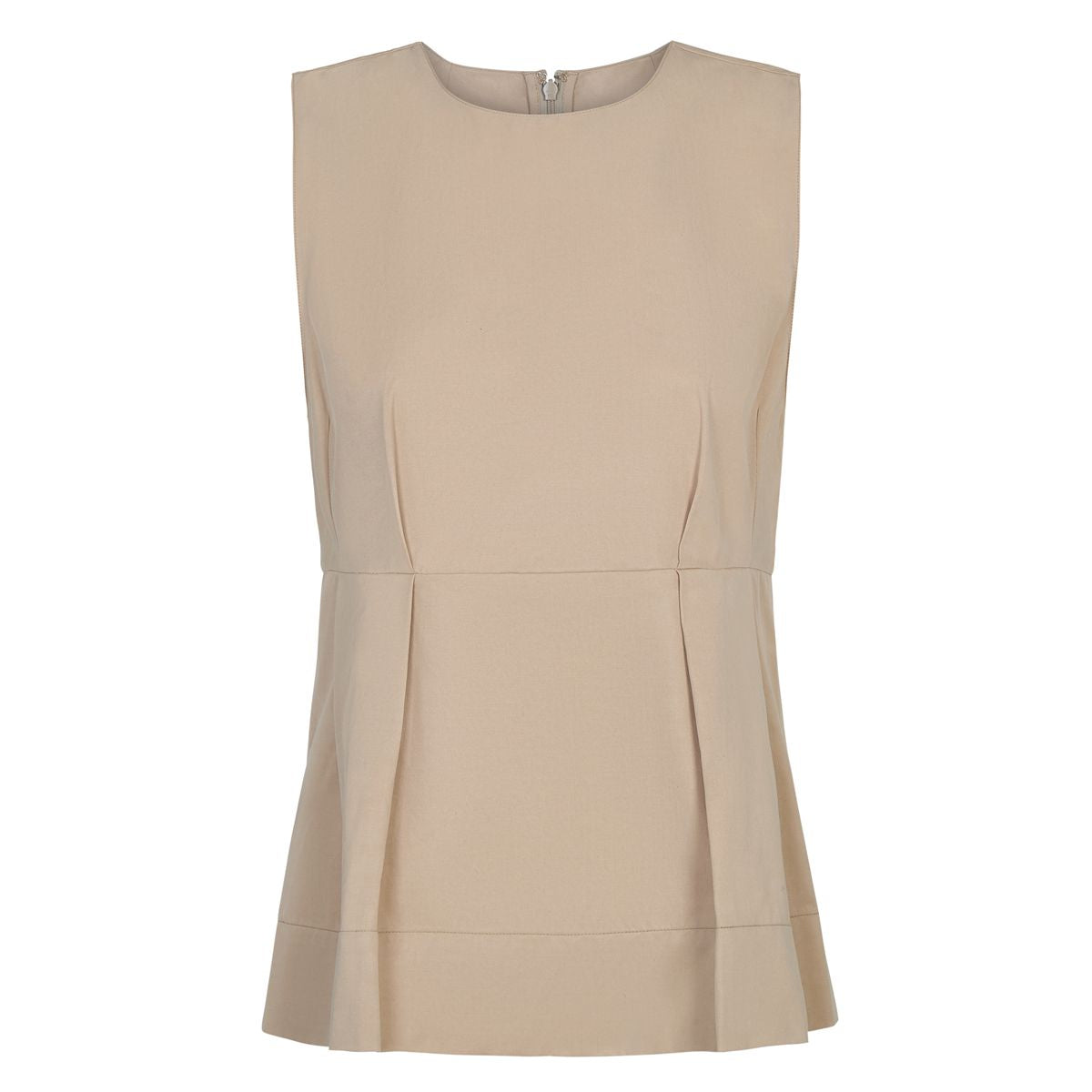 Cotton-blend pleated paneled top-VINCE-Verso