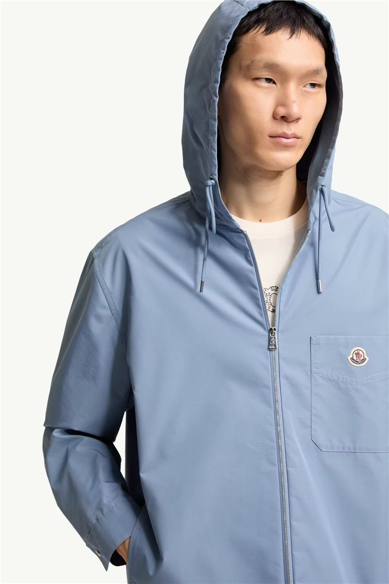 Cotton blend poplin shirt jacket-MONCLER-Verso