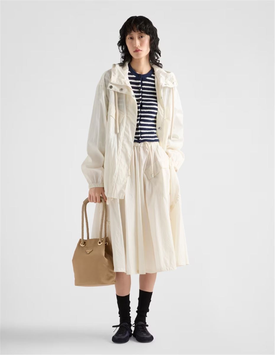 COTTON BOUCLÉ CARDIGAN - PRADA - Verso