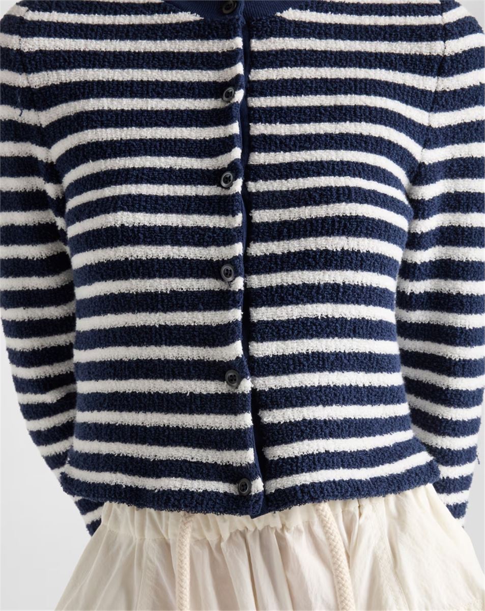 COTTON BOUCLÉ CARDIGAN - PRADA - Verso
