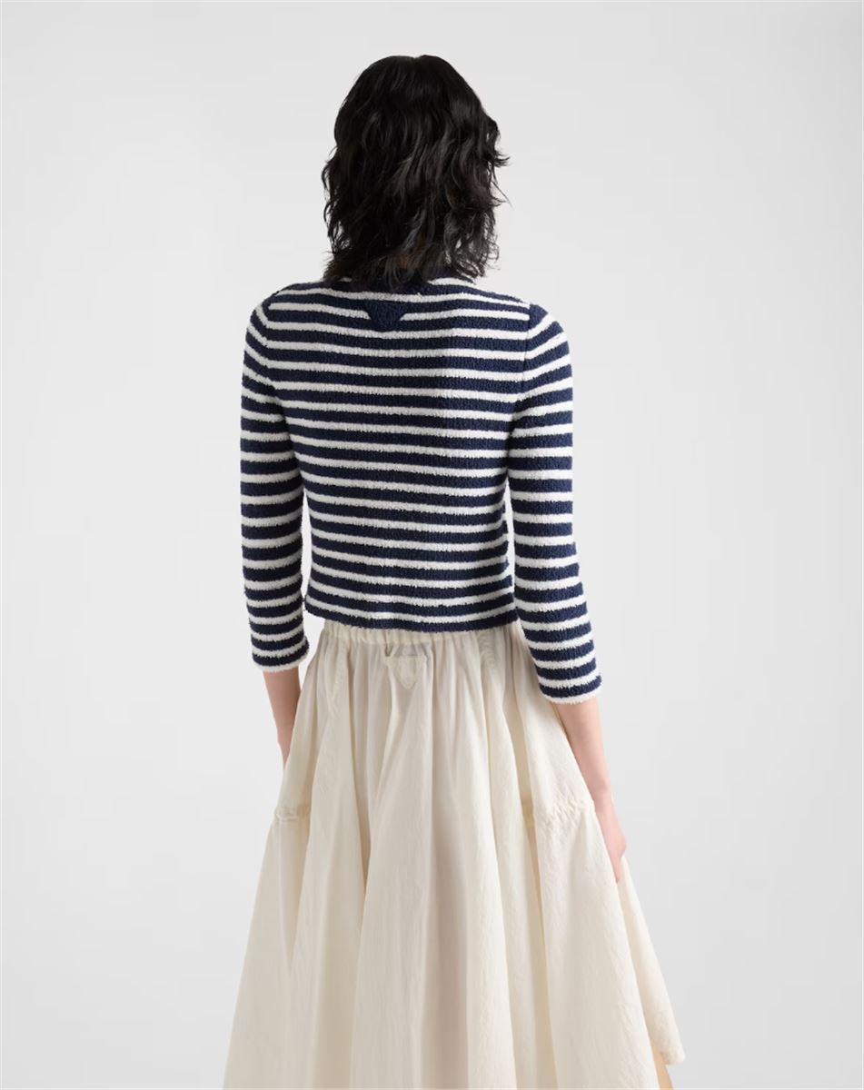 COTTON BOUCLÉ CARDIGAN - PRADA - Verso