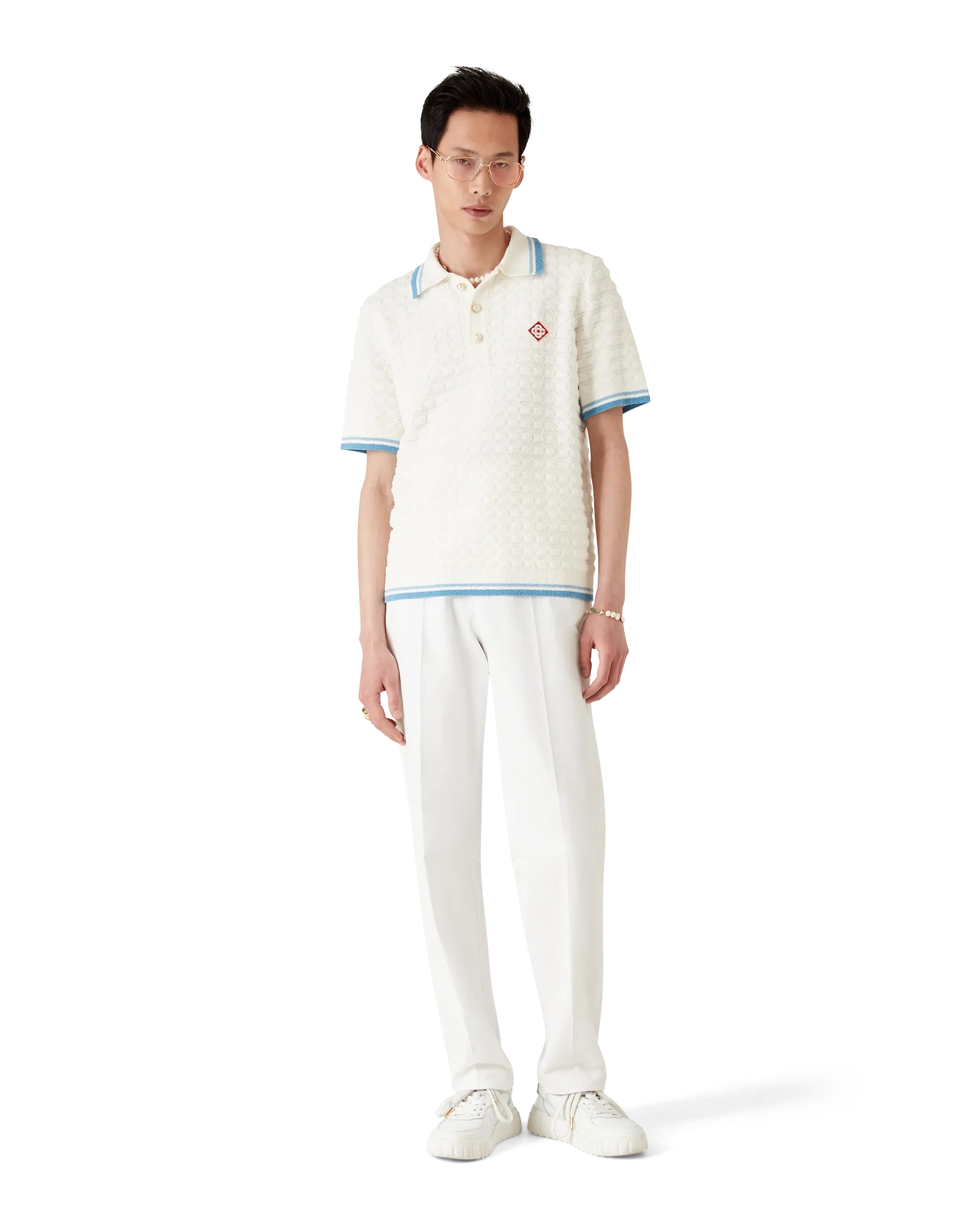 COTTON BOUCLE POLO SHIRT-CASABLANCA-Verso