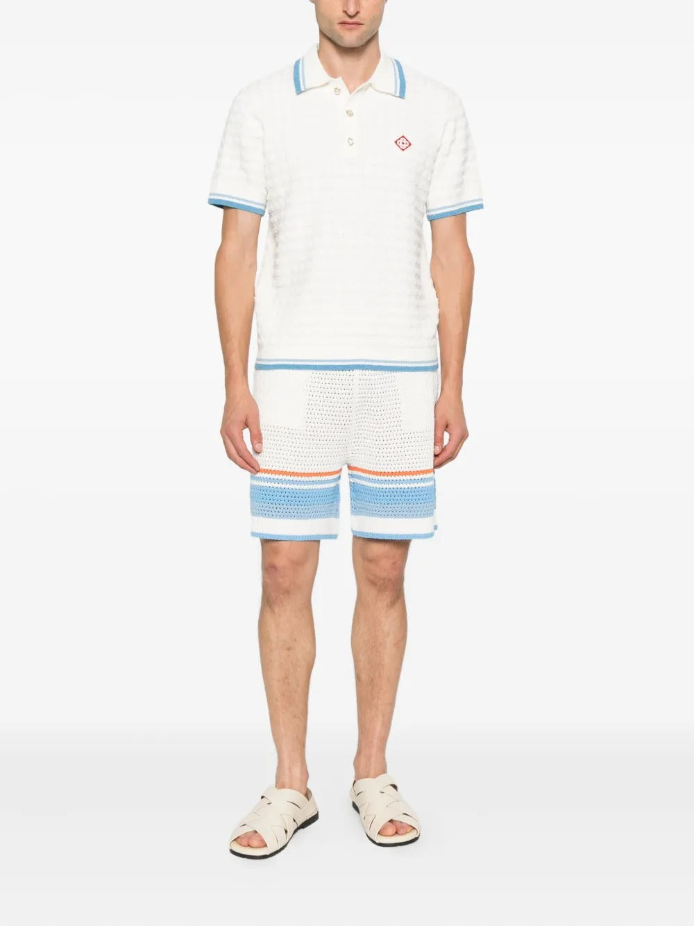 Cotton boucle polo shirt-CASABLANCA-Verso