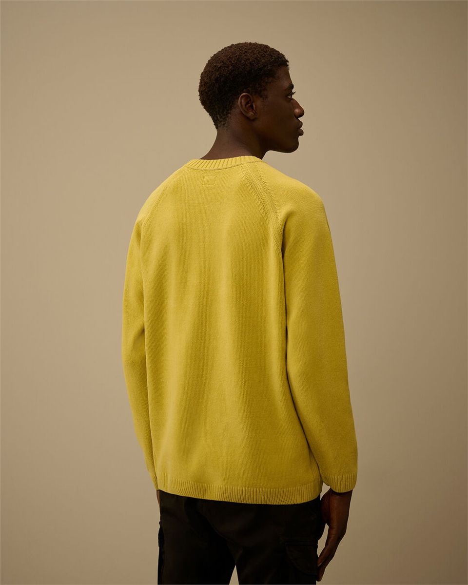 Cotton chenille crewneck lens sweater-C.P. COMPANY-Verso