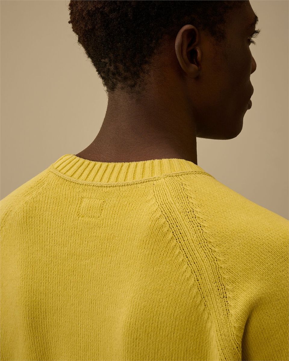 Cotton chenille crewneck lens sweater-C.P. COMPANY-Verso