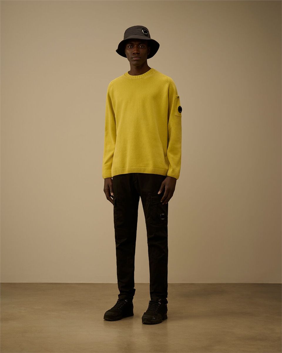 Cotton chenille crewneck lens sweater-C.P. COMPANY-Verso