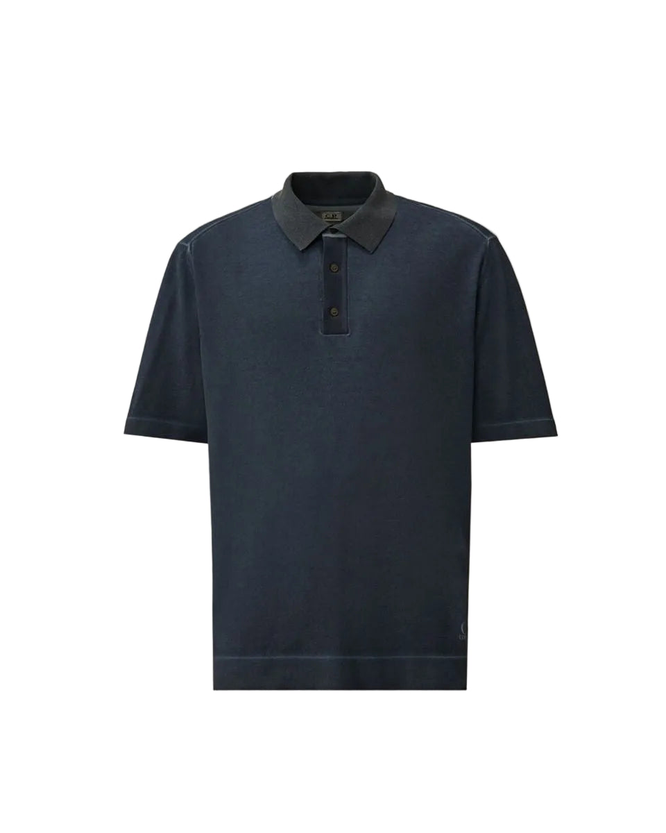Cotton crepe double dyed polo-C.P. COMPANY-304808-XS-Verso