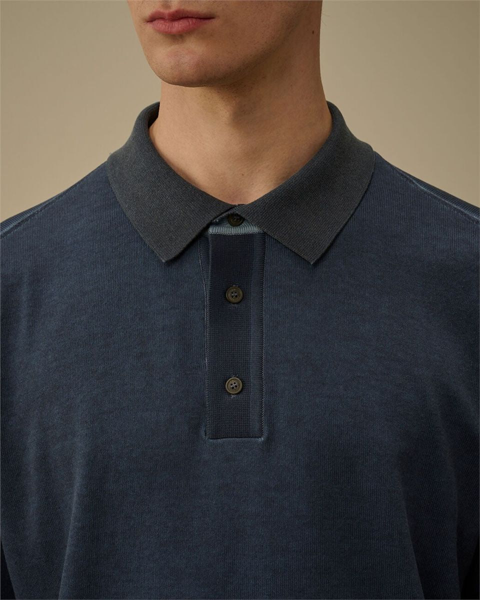 Cotton crepe double dyed polo-C.P. COMPANY-Verso