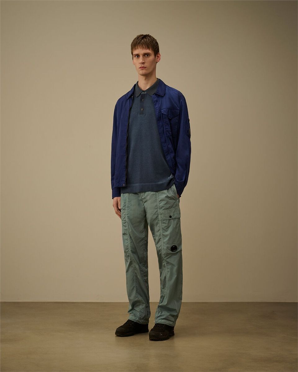 Cotton crepe double dyed polo-C.P. COMPANY-Verso