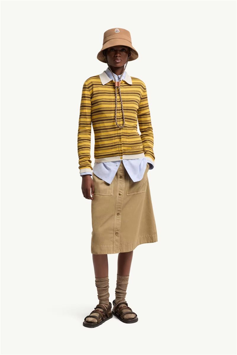 Cotton crêpe polo shirt-MONCLER-Verso