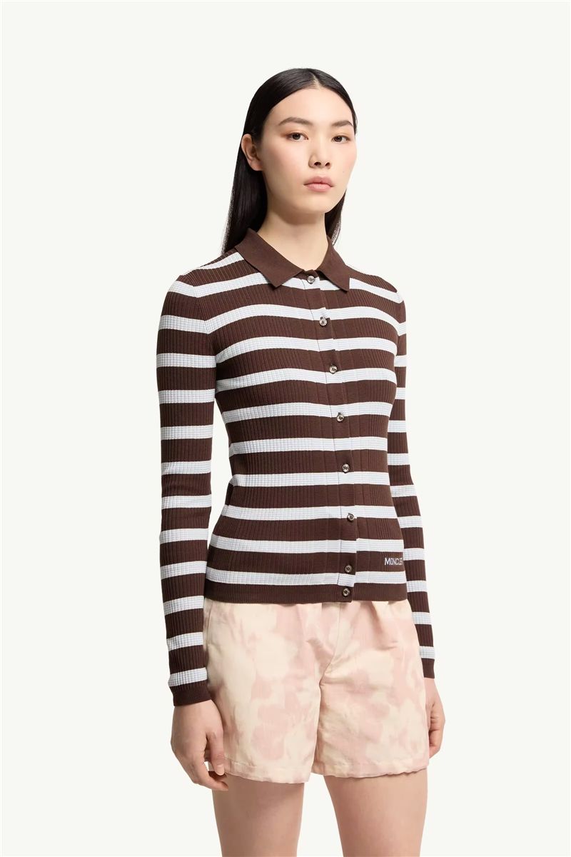 Cotton crêpe polo shirt-MONCLER-Verso