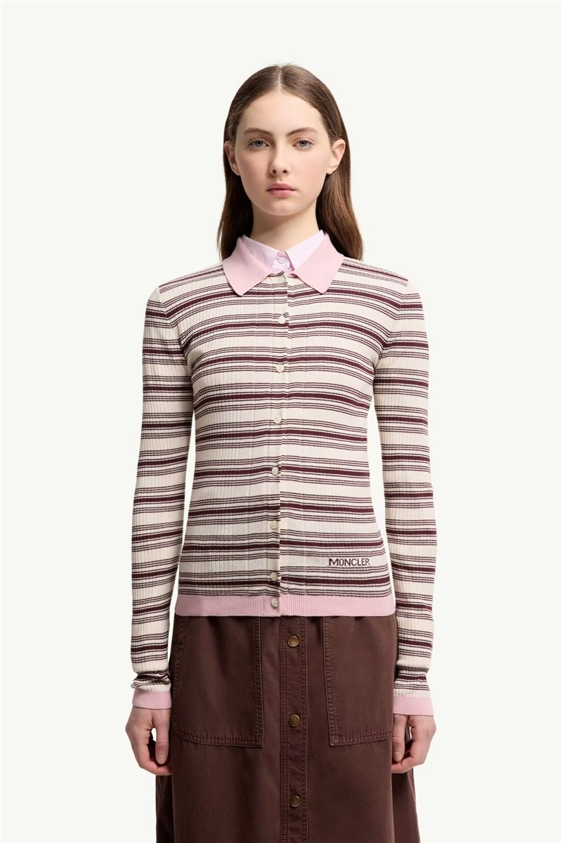 Cotton crêpe polo shirt-MONCLER-Verso