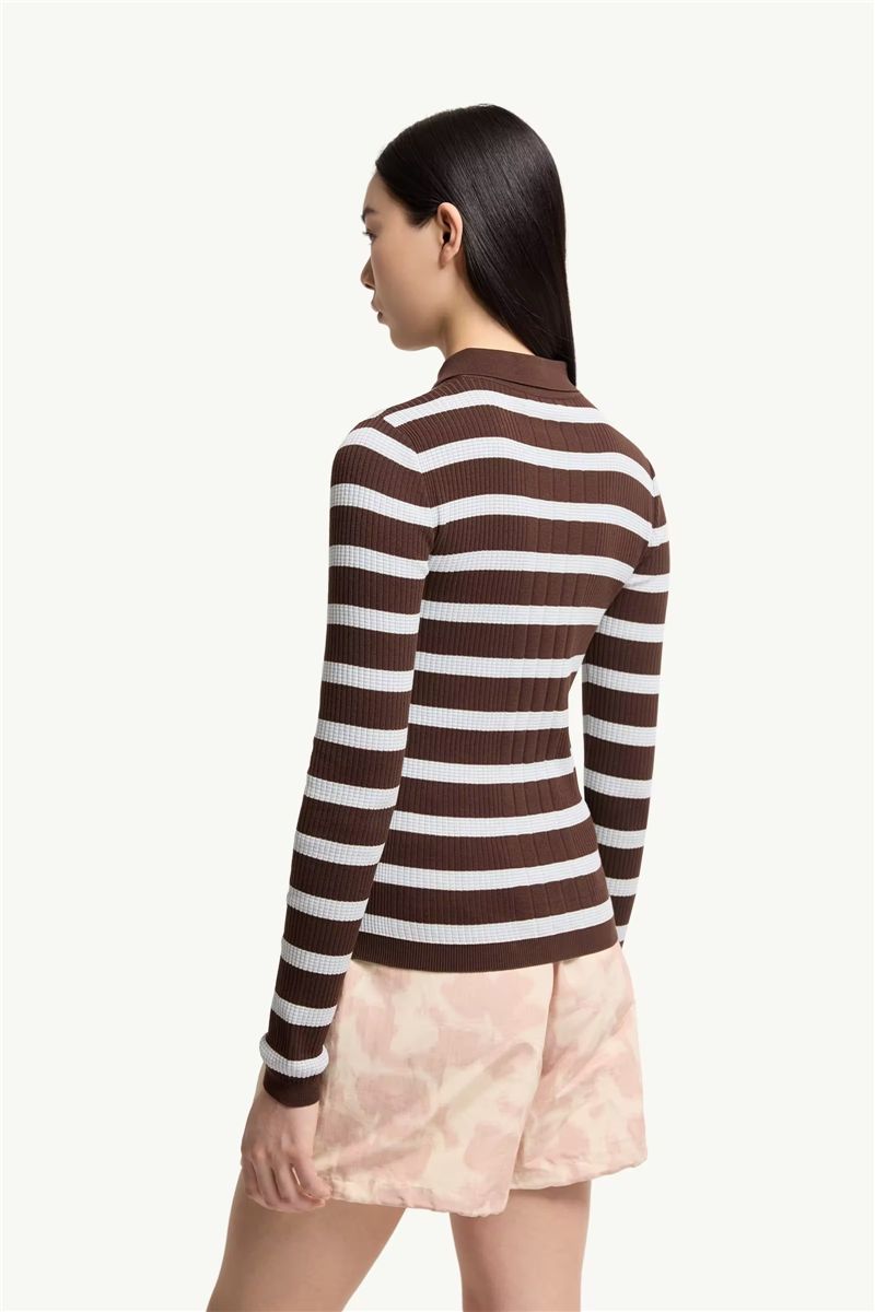 Cotton crêpe polo shirt-MONCLER-Verso