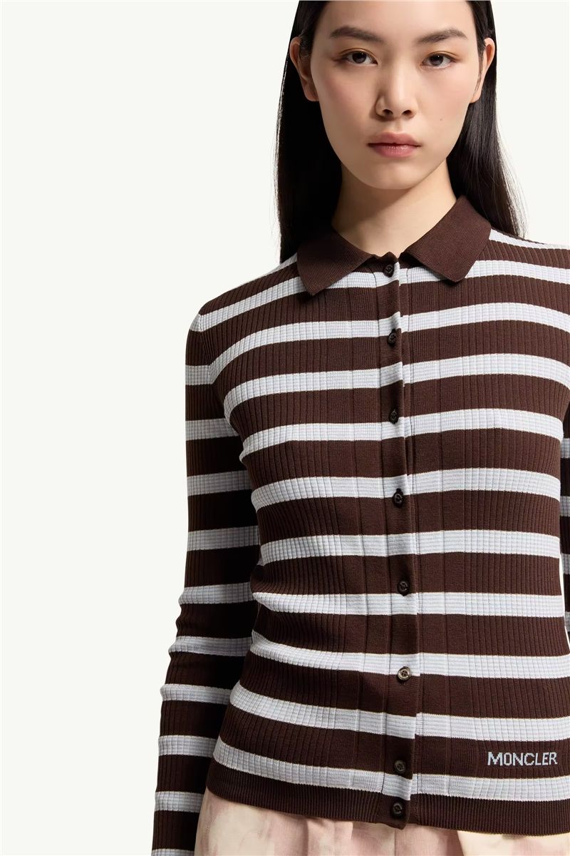 Cotton crêpe polo shirt-MONCLER-Verso