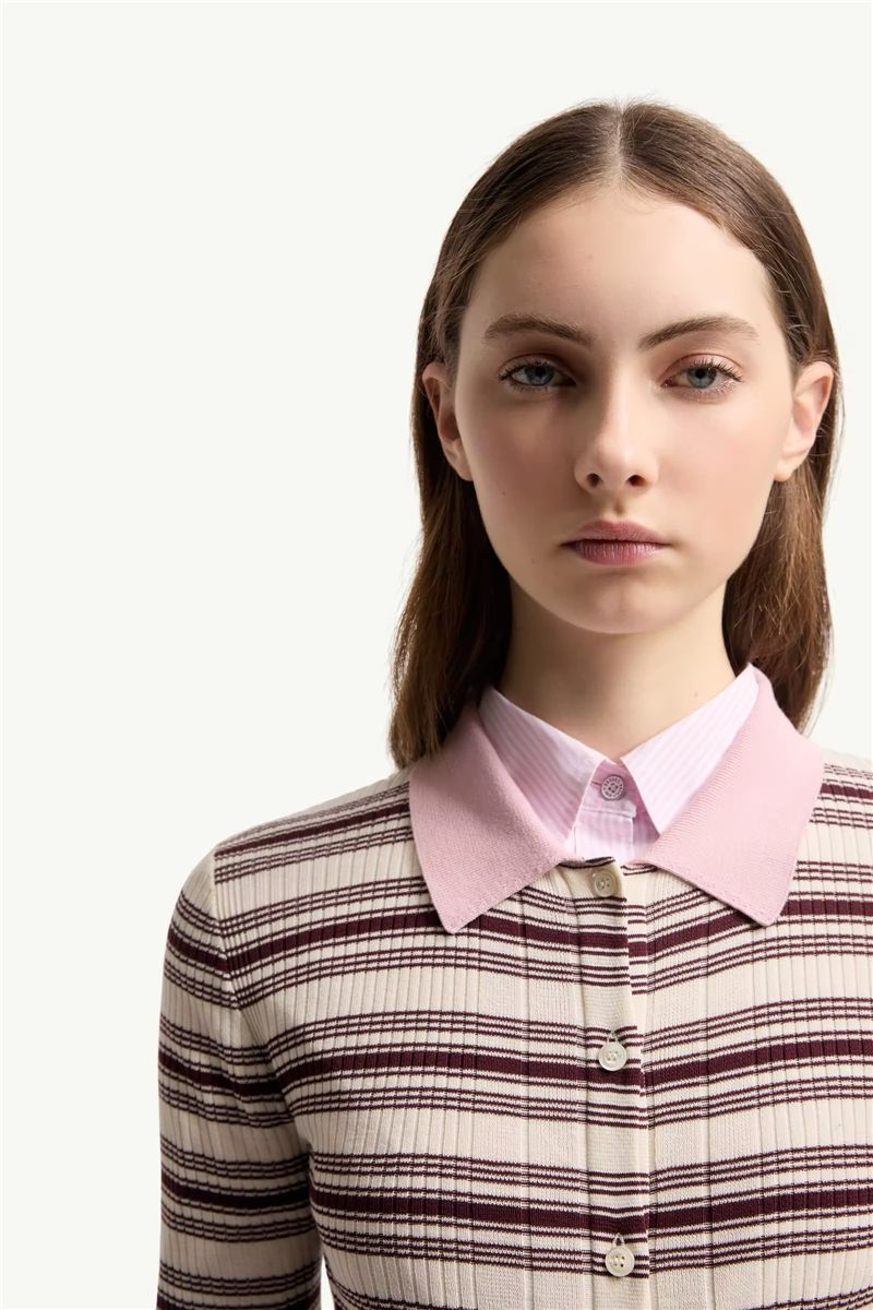 Cotton crêpe polo shirt-MONCLER-Verso