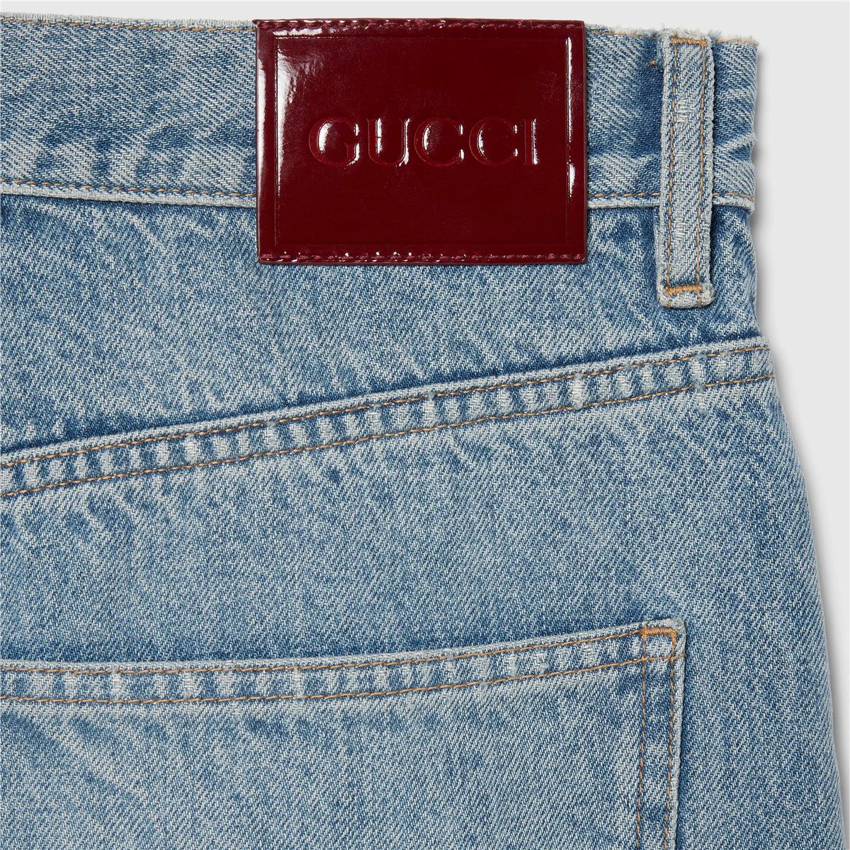 Cotton denim trousers-GUCCI-Verso