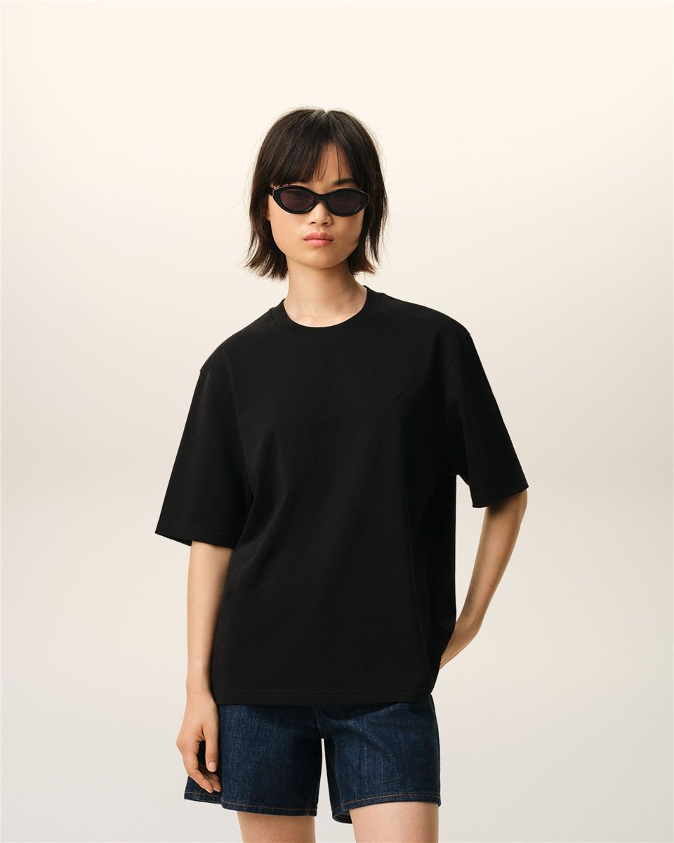 Cotton embossed ami de coeur t-shirt-AMI-Verso