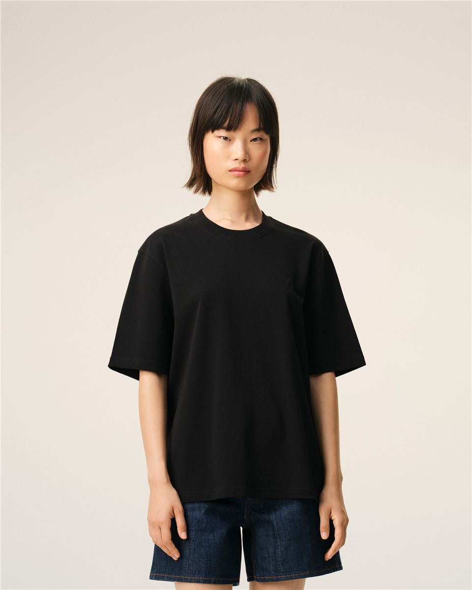 Cotton embossed ami de coeur t-shirt-AMI-Verso