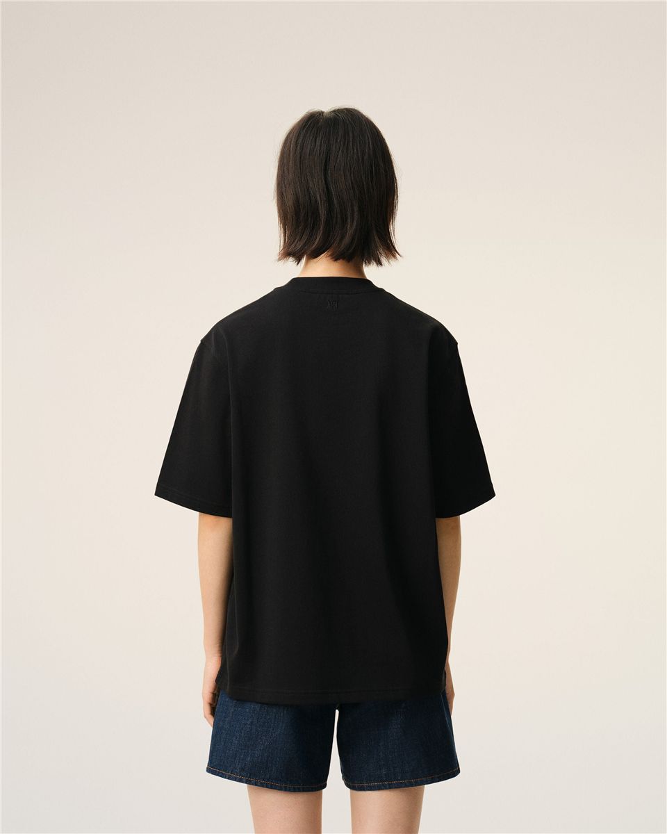 Cotton embossed ami de coeur t-shirt-AMI-Verso