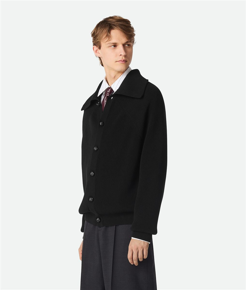cotton english rib cardigan-BOTTEGA VENETA-Verso