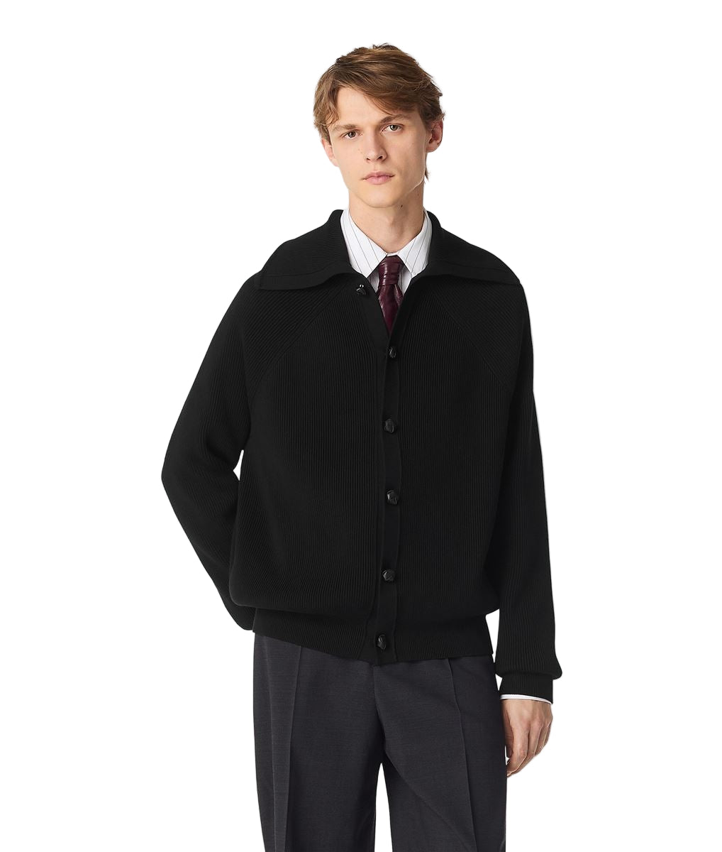 cotton english rib cardigan-BOTTEGA VENETA-Verso