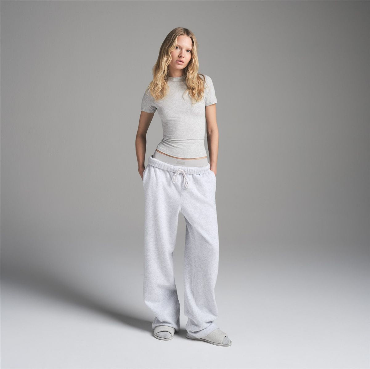 Cotton Fleece Classic Straight Leg Pants-SKIMS-Verso