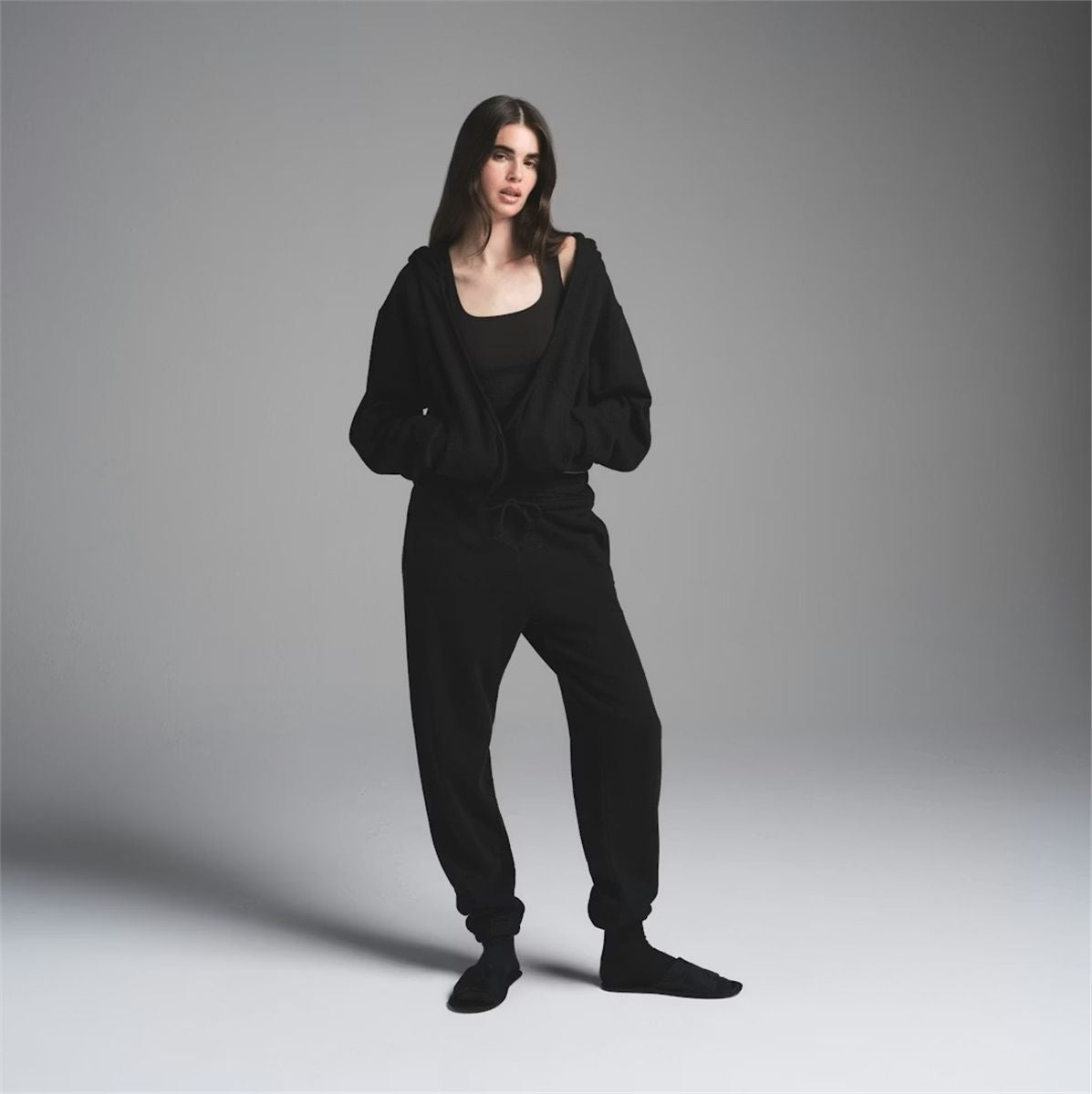 Cotton Fleece Classic Zip Up Hoodie-SKIMS-Verso