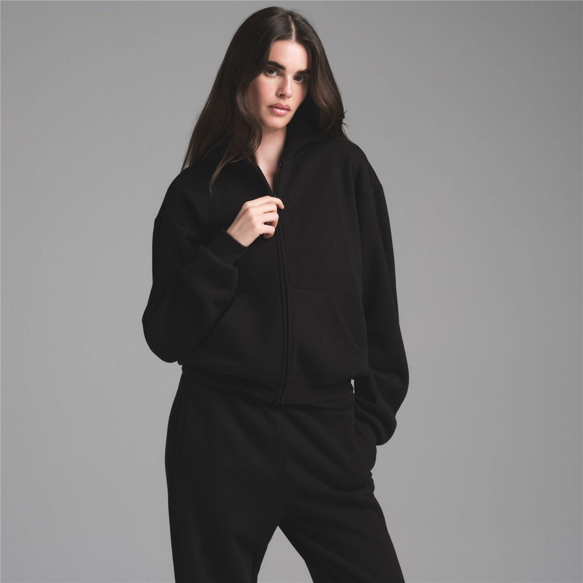 Cotton Fleece Classic Zip Up Hoodie-SKIMS-Verso