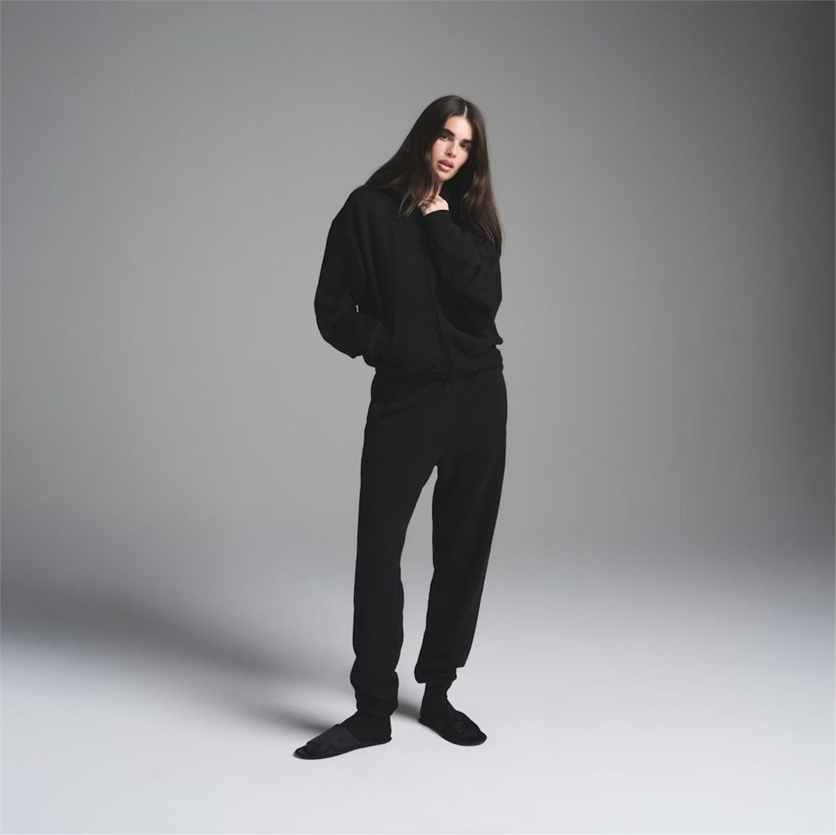 Cotton Fleece Classic Zip Up Hoodie-SKIMS-Verso