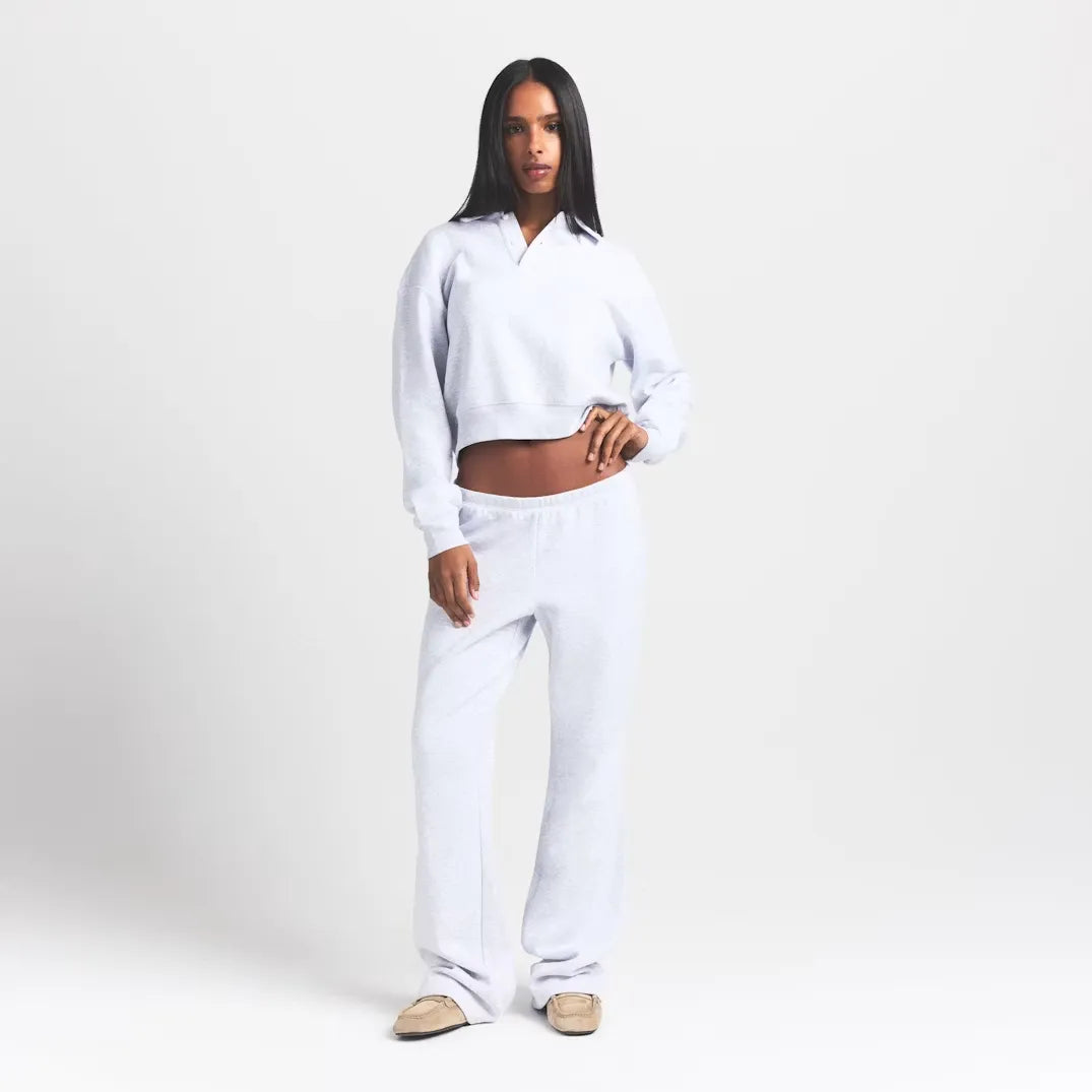 Cotton fleece polo sweatshirt-SKIMS-Verso