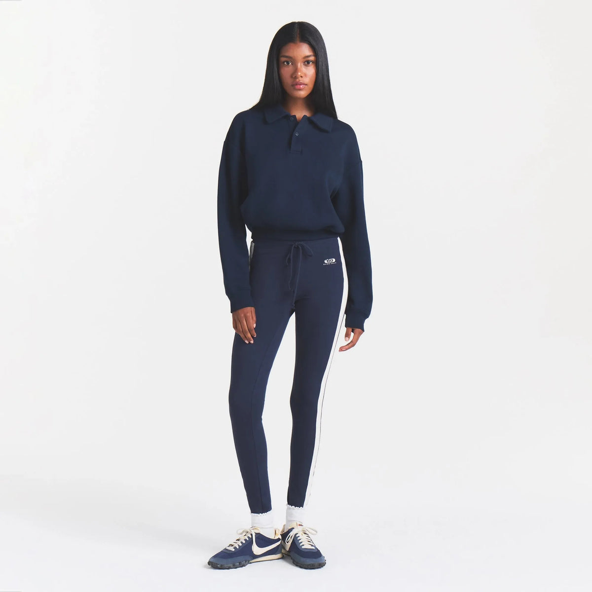 Cotton Fleece Polo Sweatshirt-SKIMS-Verso