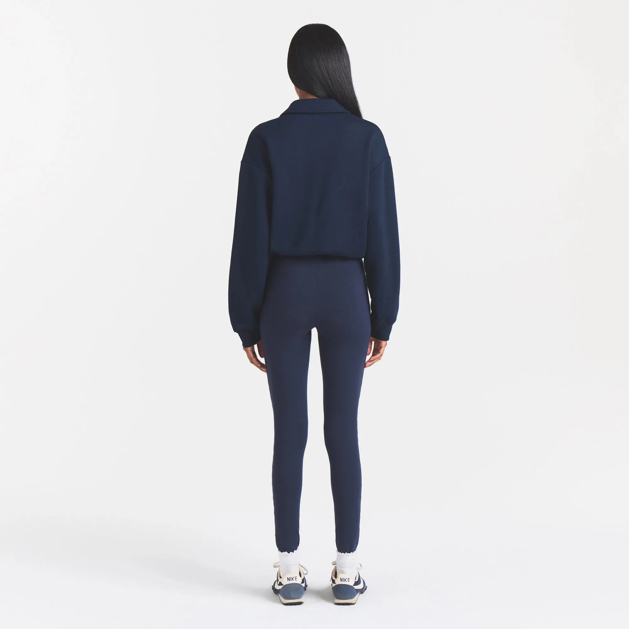 Cotton Fleece Polo Sweatshirt-SKIMS-Verso
