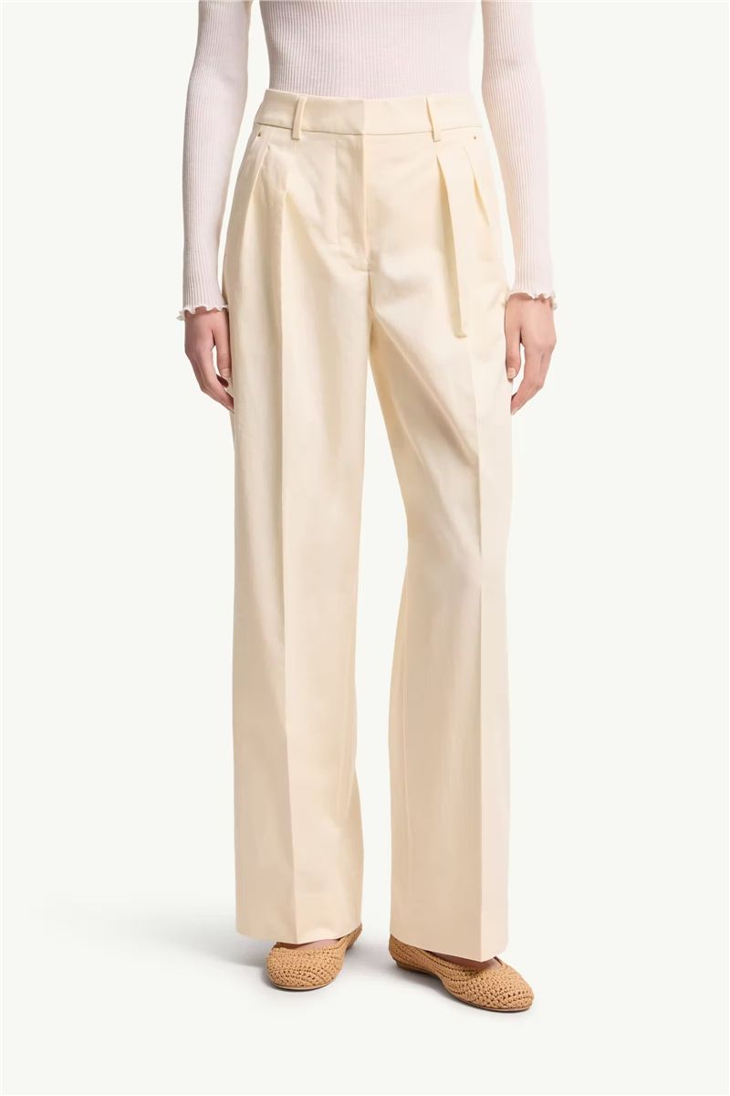 Cotton gabardine wide-leg tailored trousers-MONCLER-Verso