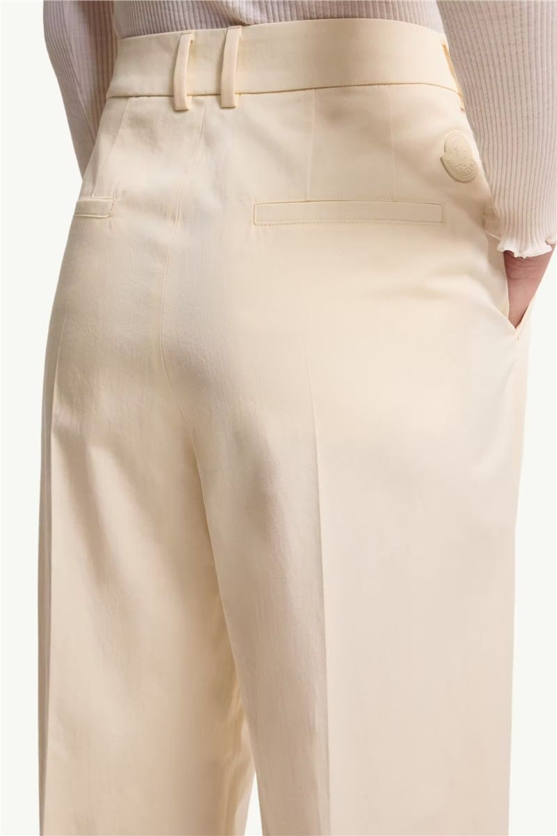 Cotton gabardine wide-leg tailored trousers-MONCLER-Verso