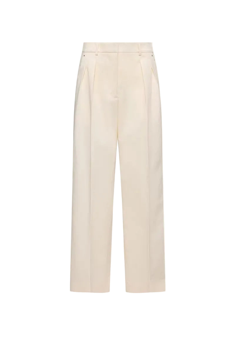 Cotton gabardine wide-leg tailored trousers-MONCLER-Verso