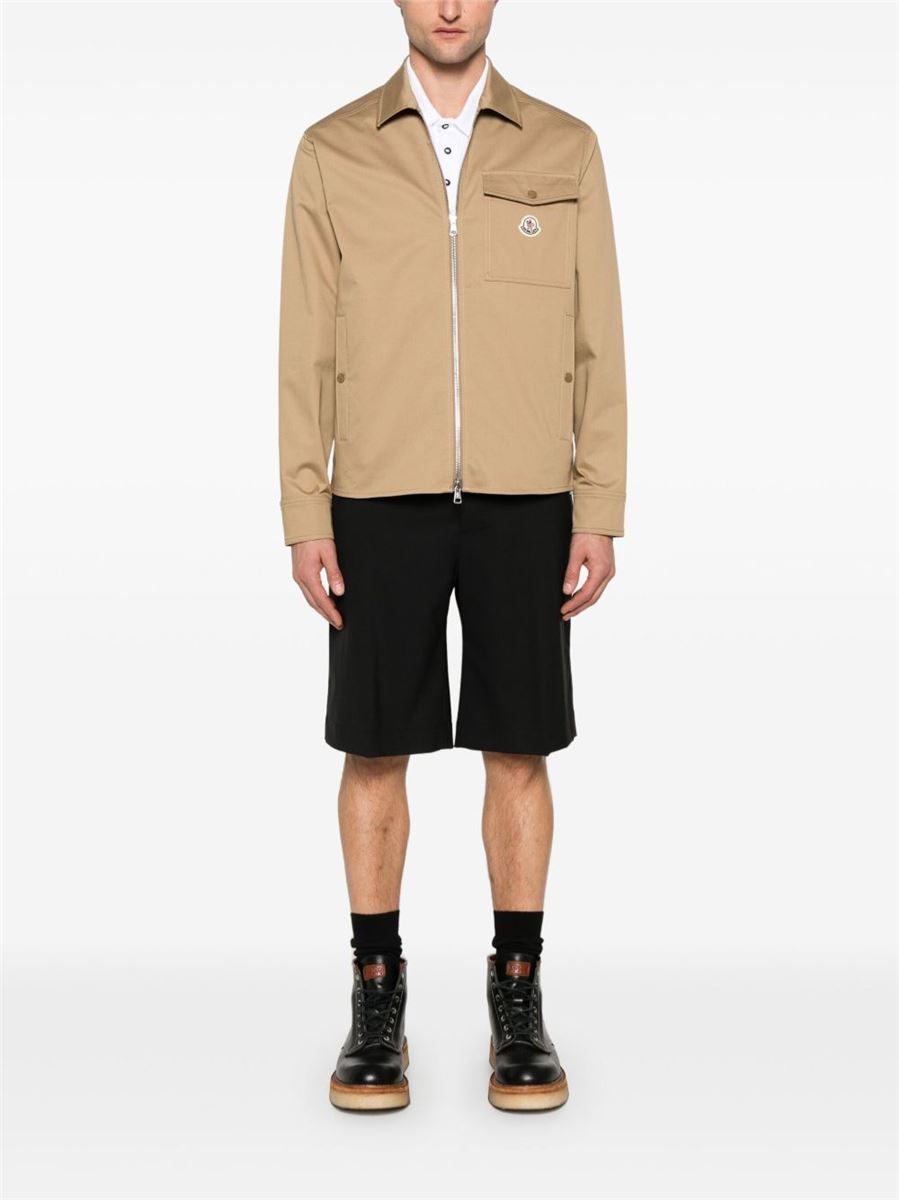COTTON GABARDINE ZIP-UP SHIRT JACKET-MONCLER-Verso