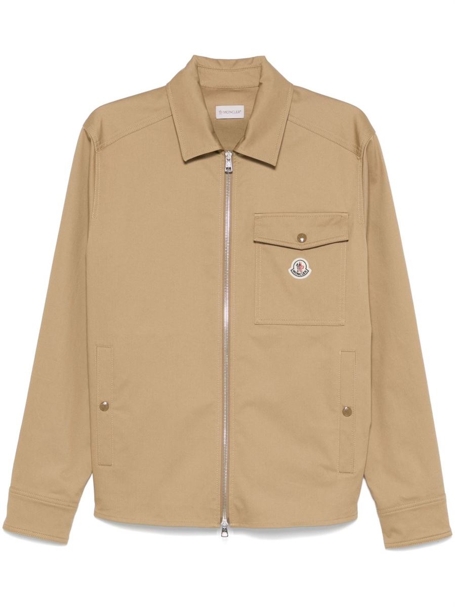 COTTON GABARDINE ZIP-UP SHIRT JACKET-MONCLER-Verso