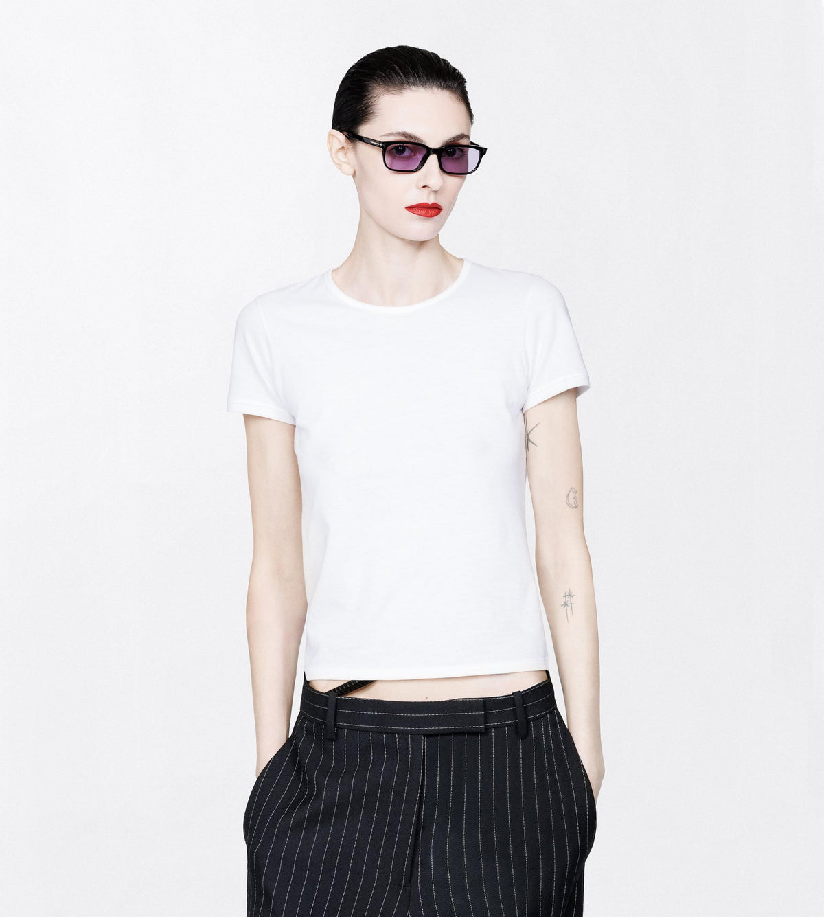 Cotton Jersey Boyfriend T-Shirt with Elongated T Logo-TOM FORD-Verso