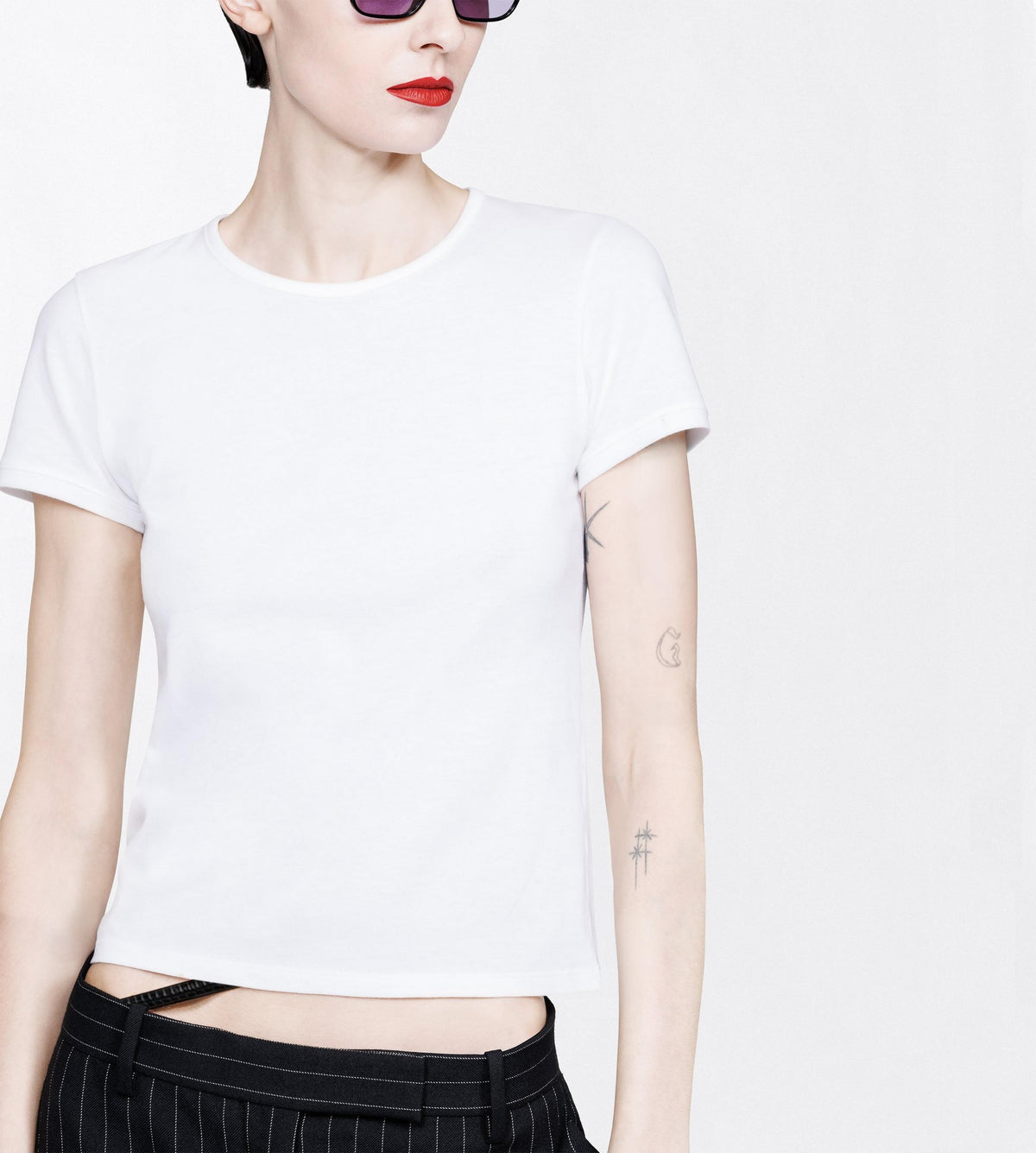 Cotton Jersey Boyfriend T-Shirt with Elongated T Logo-TOM FORD-Verso