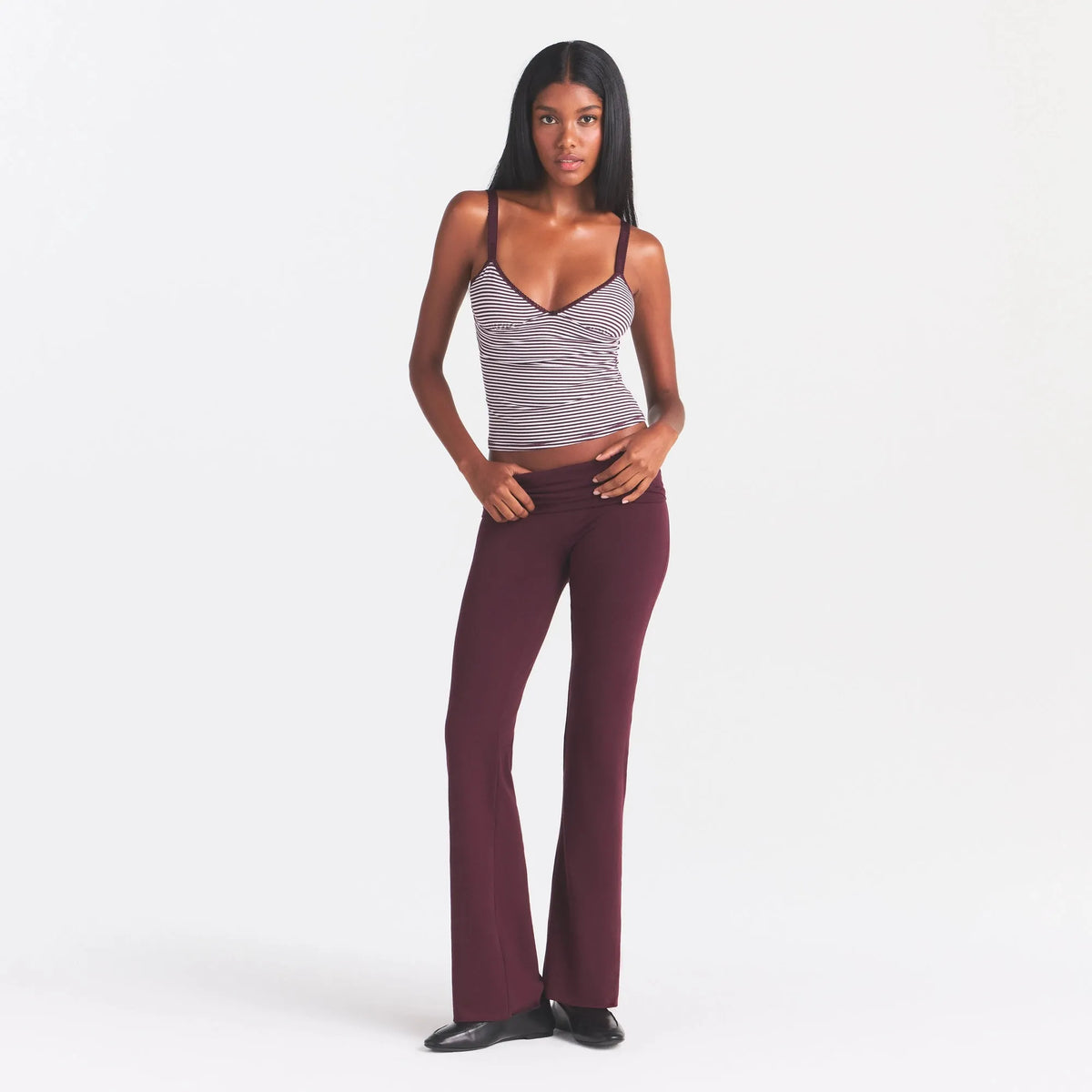 Cotton jersey foldover pants-SKIMS-Verso