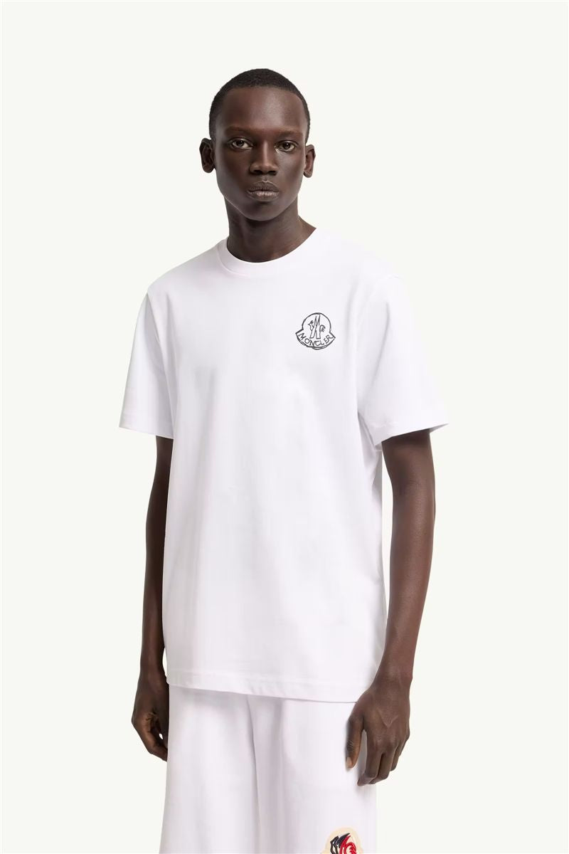 Cotton jersey logo patch t-shirt-MONCLER-Verso