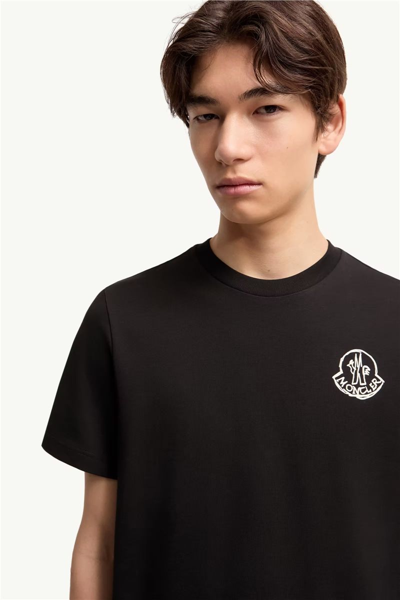 Cotton jersey logo patch t-shirt-MONCLER-Verso
