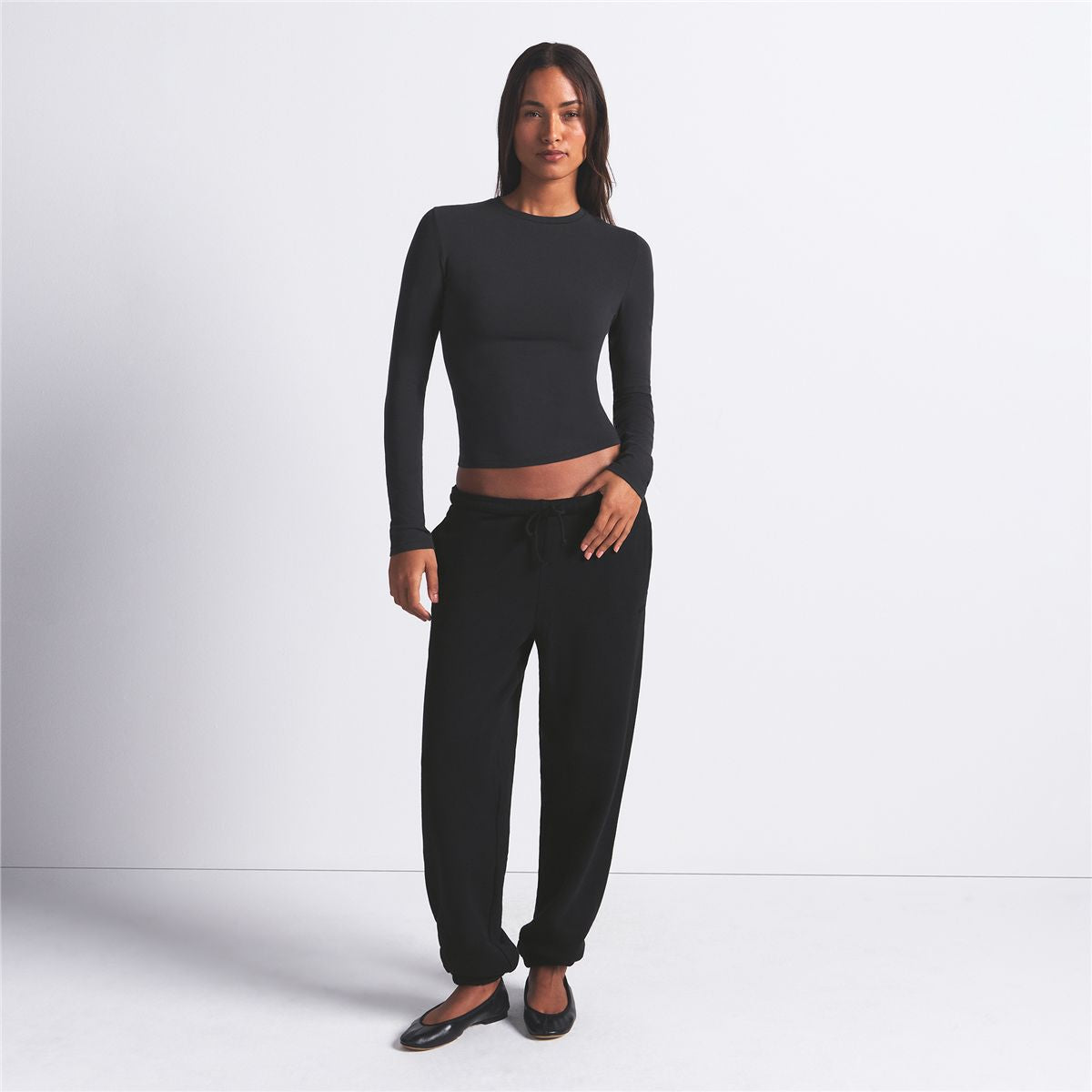 Cotton Jersey Long Sleeve T-Shirt-SKIMS-Verso