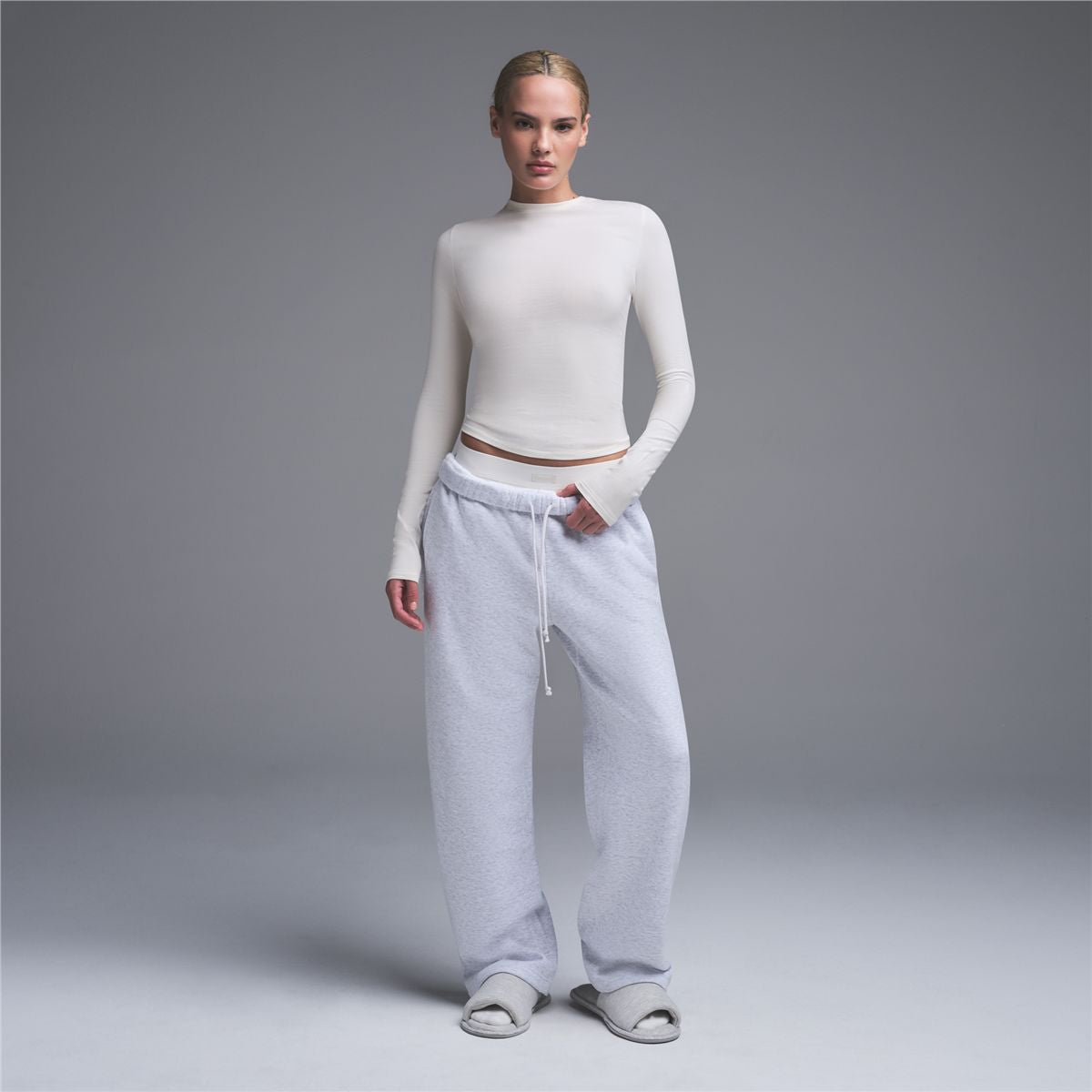 Cotton Jersey Long Sleeve T-Shirt-SKIMS-Verso