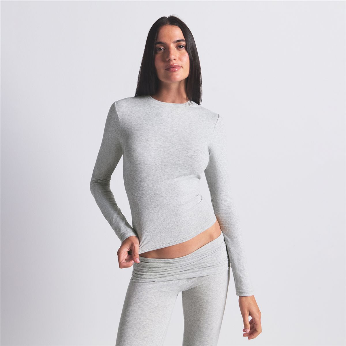Cotton Jersey Long Sleeve T-Shirt-SKIMS-Verso