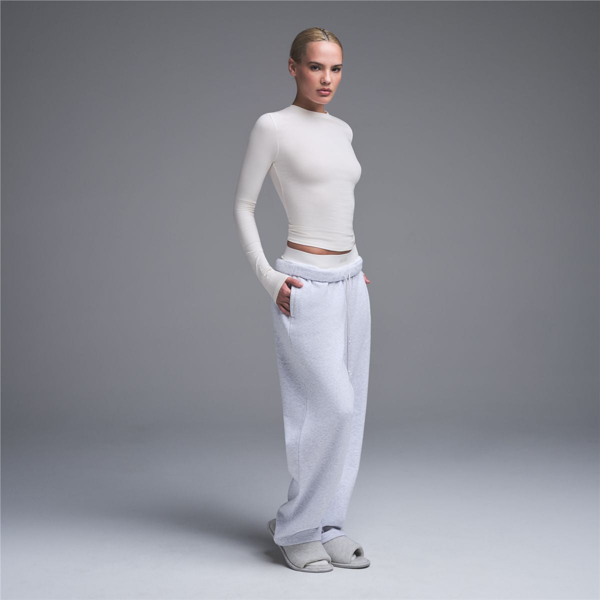 Cotton Jersey Long Sleeve T-Shirt-SKIMS-Verso