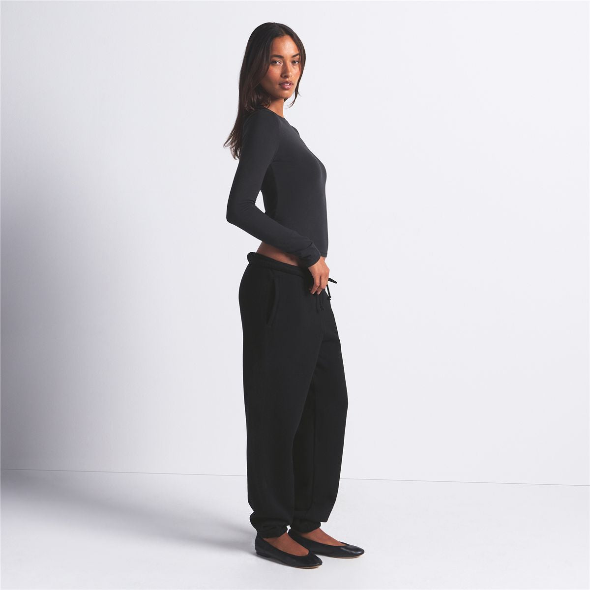 Cotton Jersey Long Sleeve T-Shirt-SKIMS-Verso