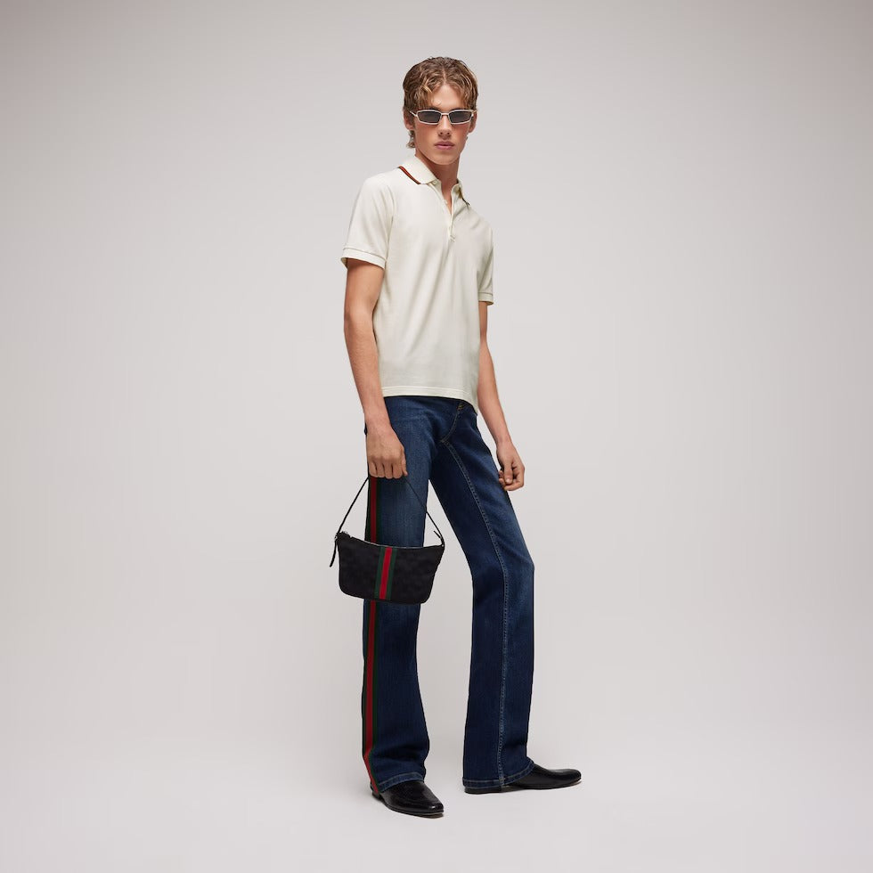 Cotton jersey piquet polo shirt-GUCCI-Verso