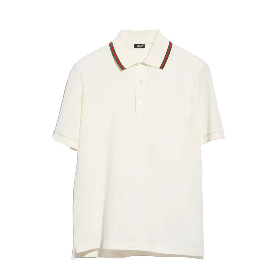 Cotton jersey piquet polo shirt-GUCCI-Verso