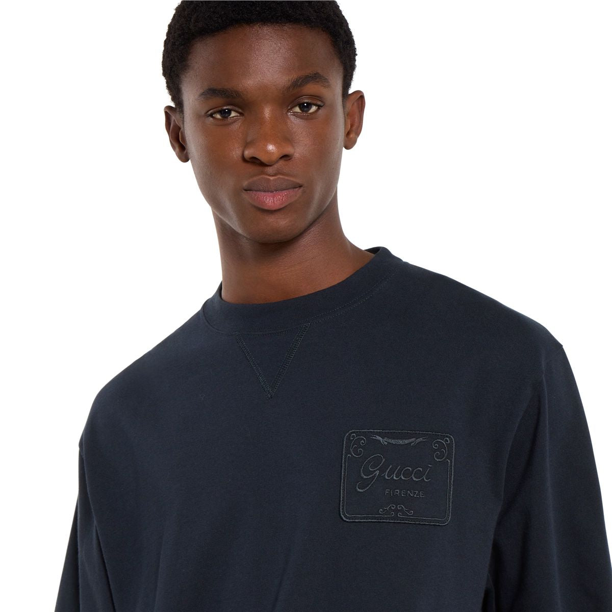 Cotton jersey t-shirt with embroidery-GUCCI-Verso